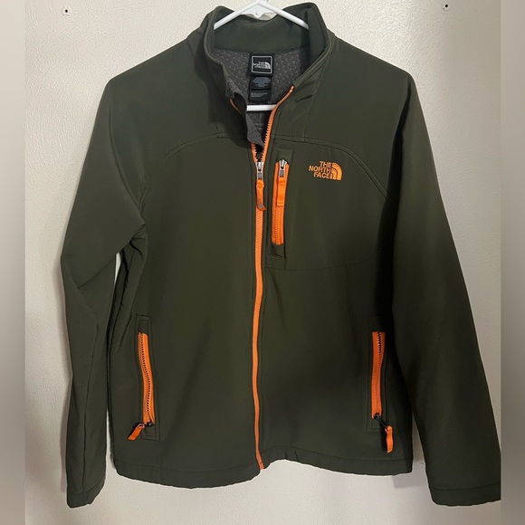 The North Face Other - THE NORTH FACE Full Zip Lightweight Jacket in Olive Green and Orange Boy's L